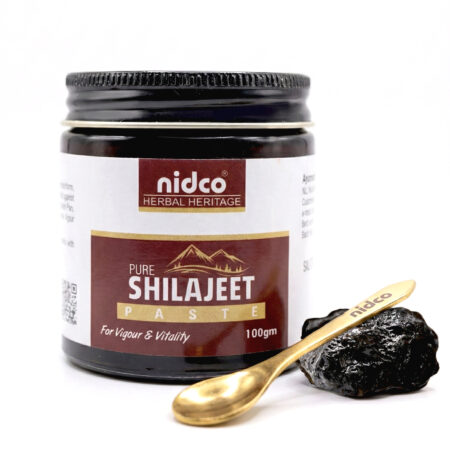 Nidco Pure Shilajit Resin 100gm | Rich in Fulvic Acid | Boosts Strength & Stamina