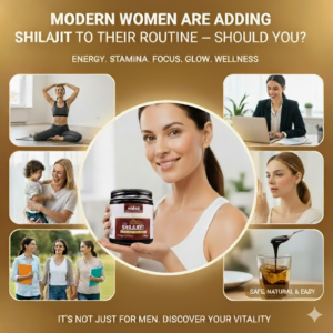Modern woman using Shilajit for energy and wellness