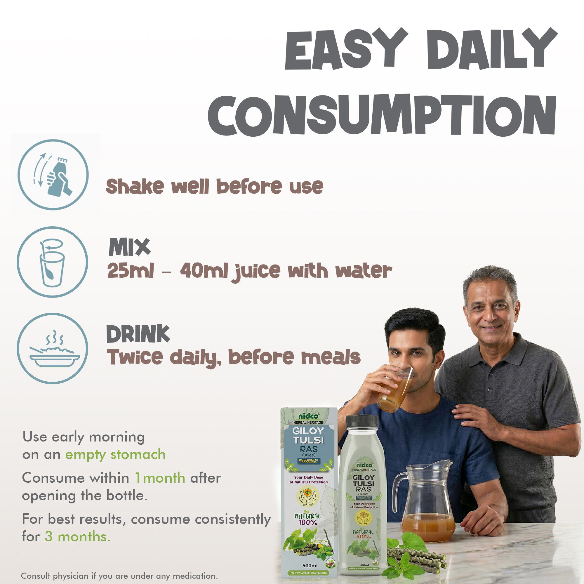 Nidco Giloy Tulsi Ras 500 ML - Image 4