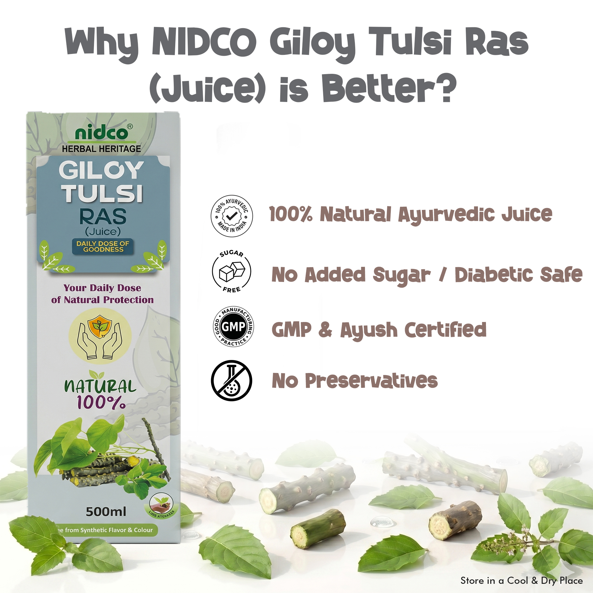 Nidco Giloy Tulsi Ras 500 ML - Image 5