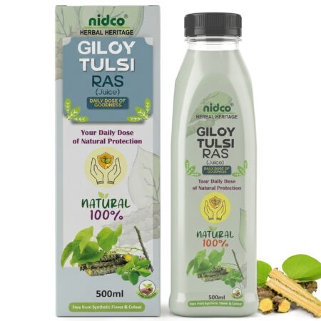 Nidco Giloy Tulsi Ras 500 ml | Ayurvedic Juice for Immunity Support & Daily Vitality
