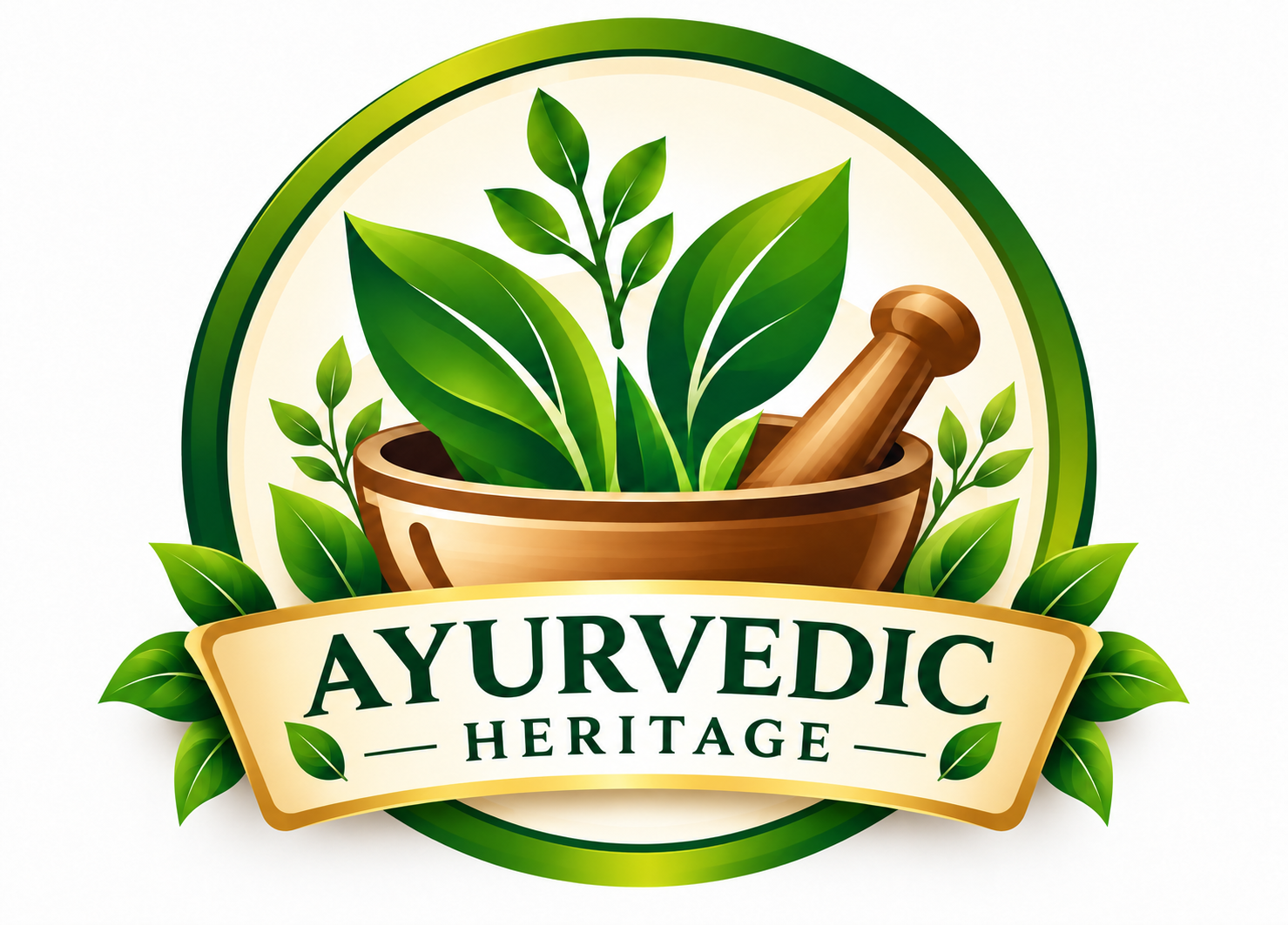 Glossy Ayurvedic Heritage Emblem