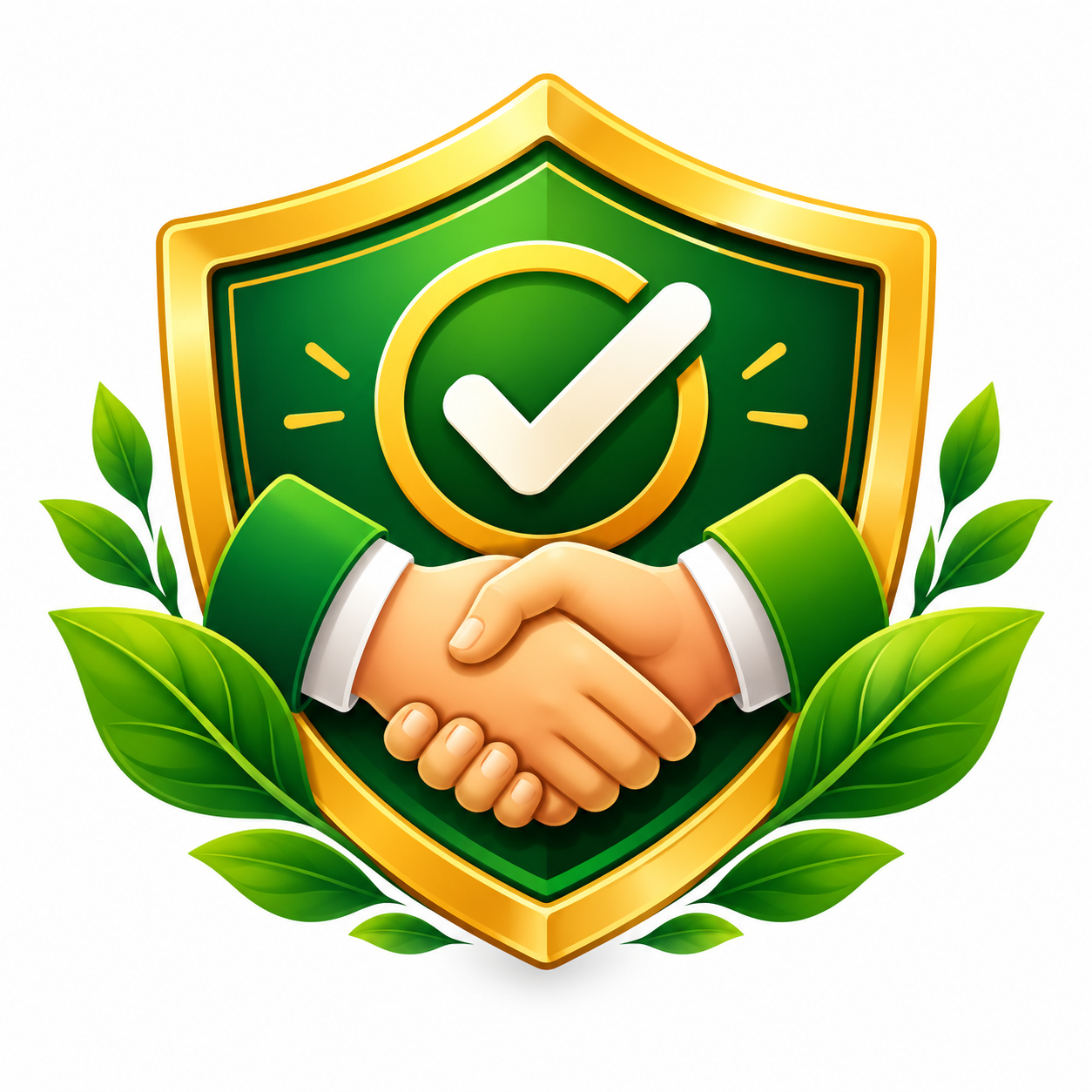 Trustworthy Green Handshake Badge